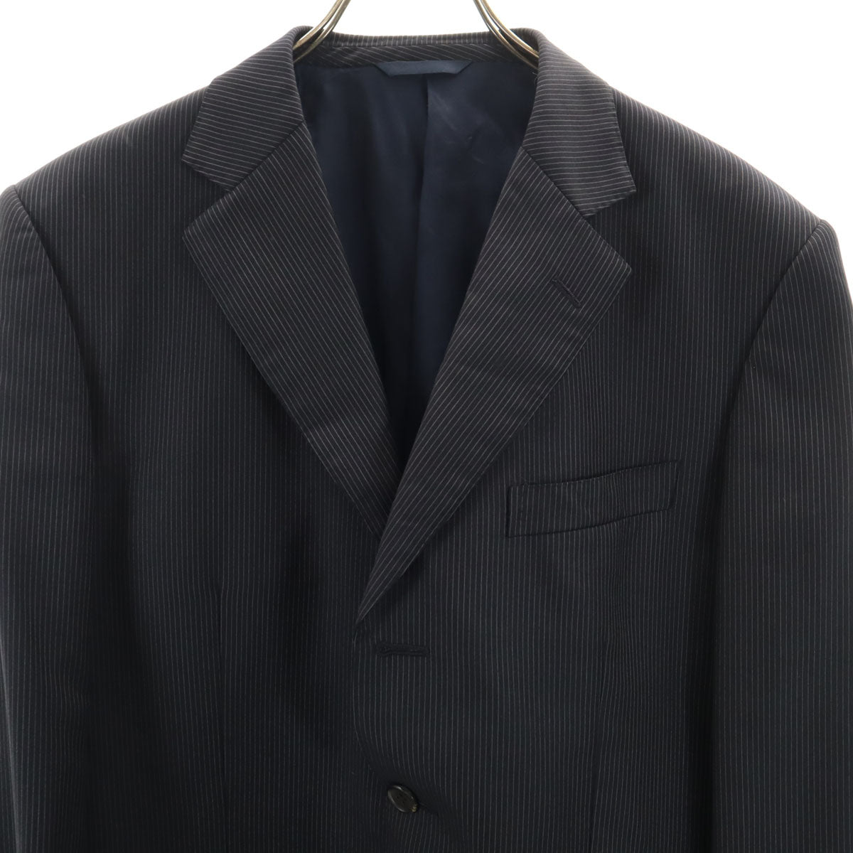 Paul Smith ポールスミス ストライプ ウール スーツジャケット LX ブラック系 メンズ