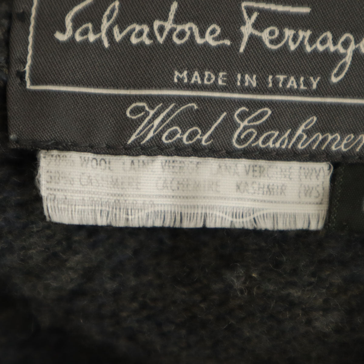 Salvatore Ferragamo サルヴァトーレフェラガモ イタリア製 長袖 セーター L ネイビー系 ニット メンズ