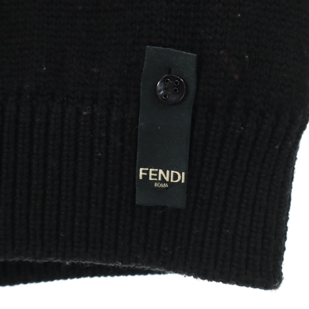 FENDI フェンディ イタリア製 総柄 長袖 セーター 48 ブラック系 ニット メンズ