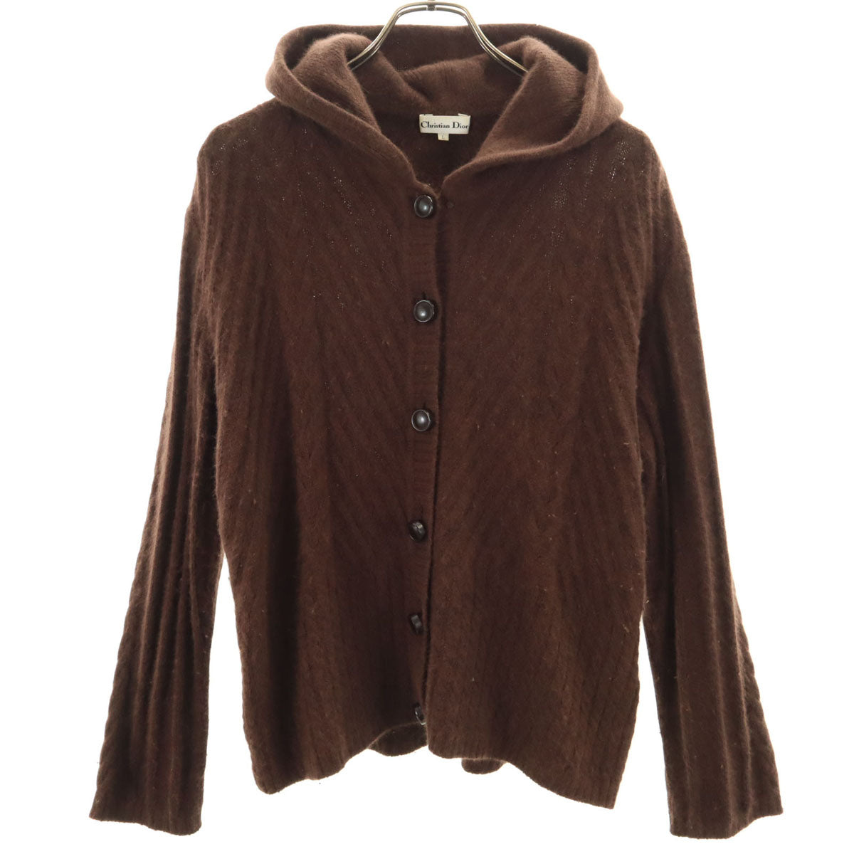 Christian Dior クリスチャンディオール 90s オールド 長袖 カーディガン L ブラウン系 ニット レディース