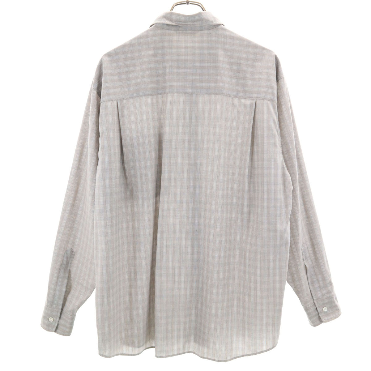 AURALEE オーラリー 日本製 チェック柄 長袖 シャツ 3 グレー メンズ