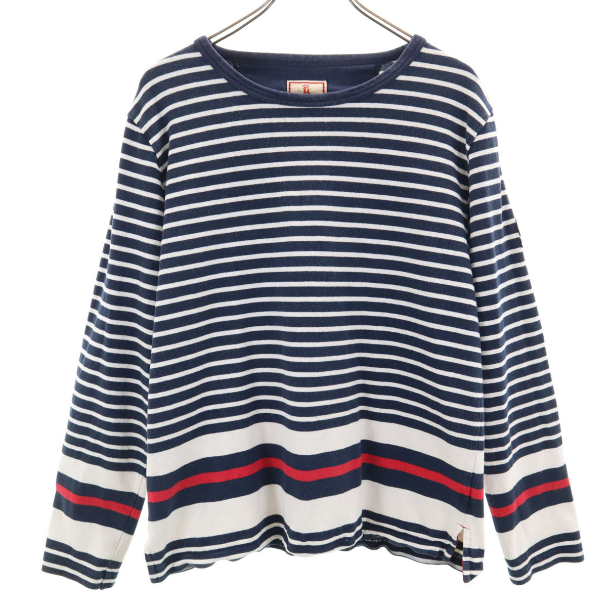 BARACUTA バラクータ 日本製 ボーダー柄 長袖 バスクシャツ 42 ネイビー ロンT メンズ