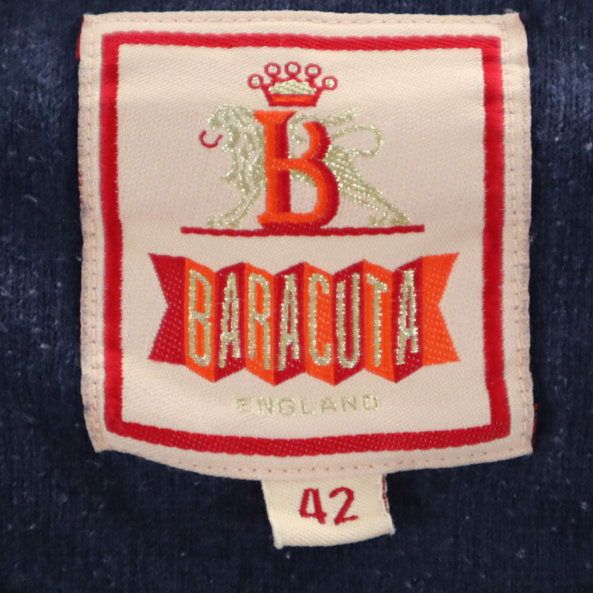 BARACUTA バラクータ 日本製 ボーダー柄 長袖 バスクシャツ 42 ネイビー ロンT メンズ