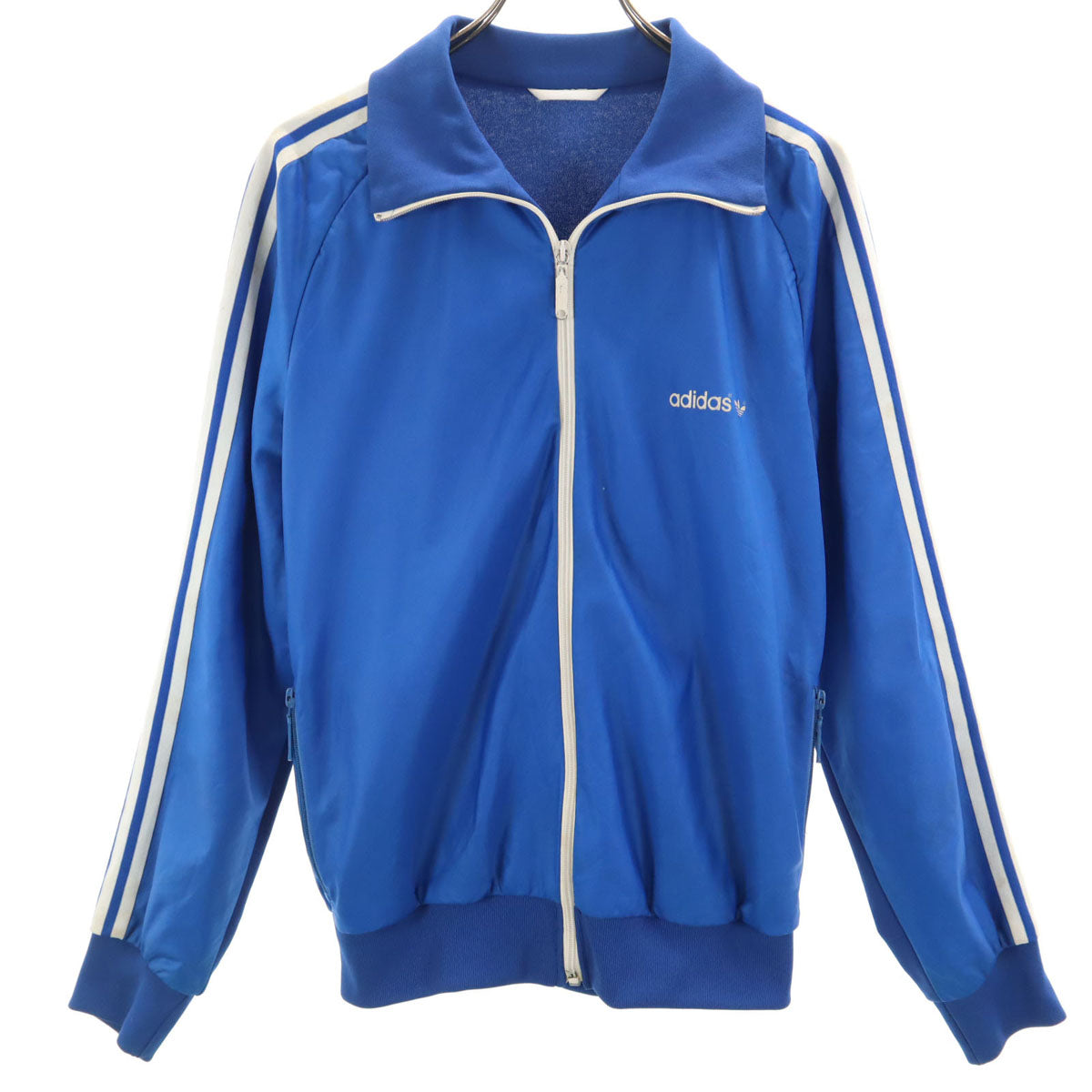 adidas アディダス 70s ヴィンテージ トレフォイルロゴ トラックジャケット M 青 ジャージ メンズ