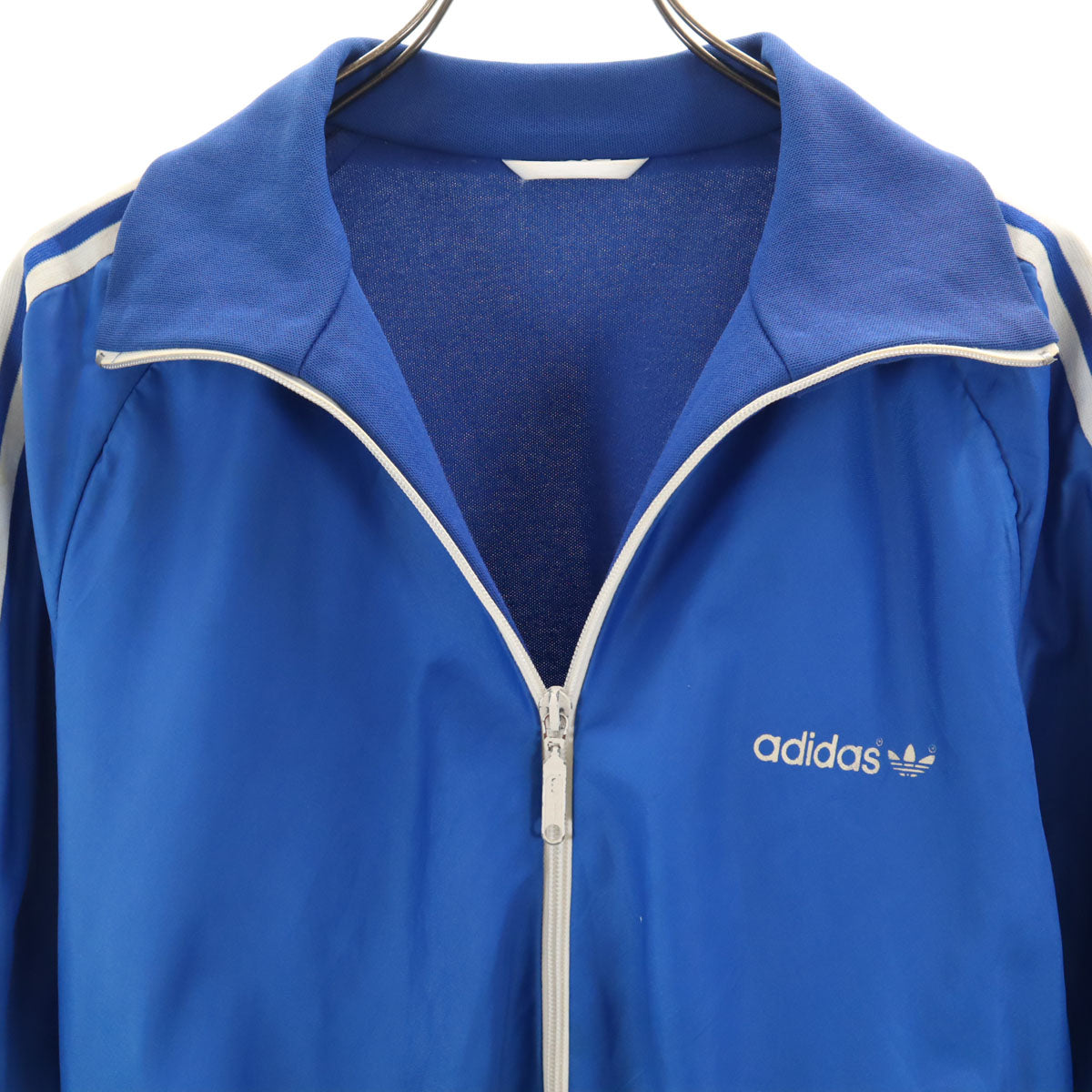 adidas アディダス 70s ヴィンテージ トレフォイルロゴ トラックジャケット M 青 ジャージ メンズ