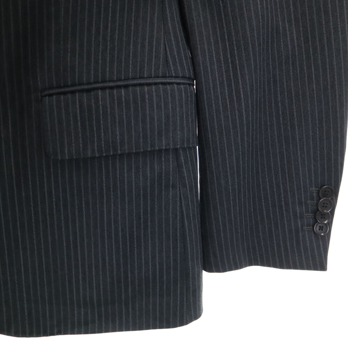 green label relaxing グリーンレーベルリラクシング UNITED ARROWS ストライプ パンツスーツ 上下 セットアップ 42 チャコールグレー メンズ