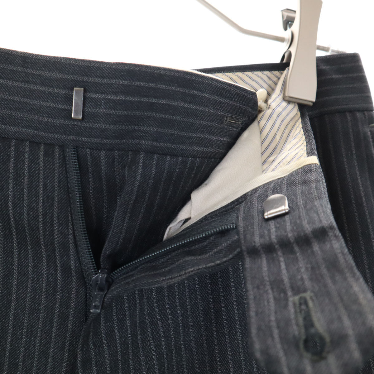 green label relaxing グリーンレーベルリラクシング UNITED ARROWS ストライプ パンツスーツ 上下 セットアップ 42 チャコールグレー メンズ
