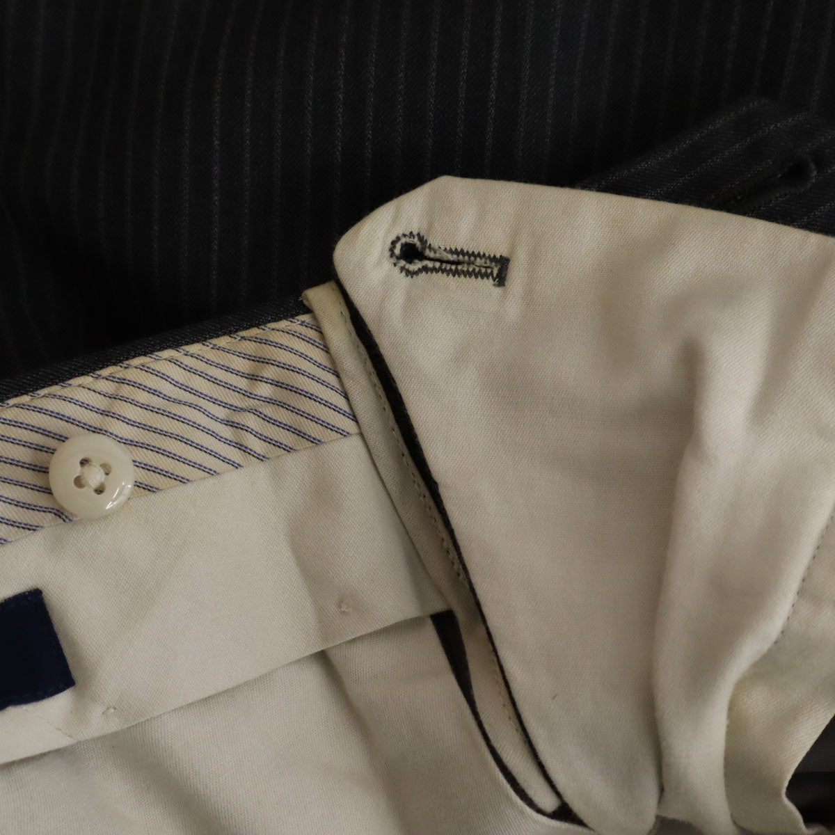 green label relaxing グリーンレーベルリラクシング UNITED ARROWS ストライプ パンツスーツ 上下 セットアップ 42 チャコールグレー メンズ