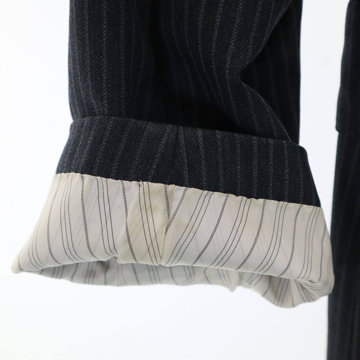 green label relaxing グリーンレーベルリラクシング UNITED ARROWS ストライプ パンツスーツ 上下 セットアップ 42 チャコールグレー メンズ