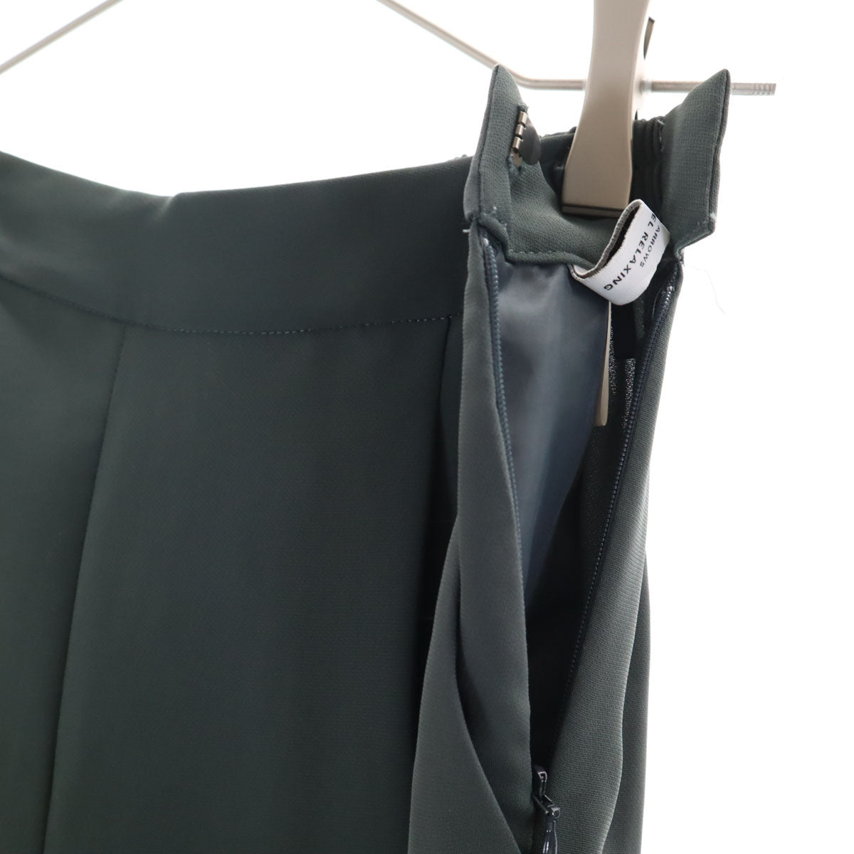 green label relaxing グリーンレーベルリラクシング UNITED ARROWS オープンカラー パンツスーツ 上下 セットアップ 40 グリーン系 レディース