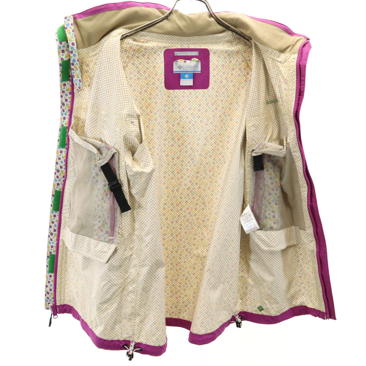 Columbia コロンビア 花柄 レインジャケット L 収納袋付き レディース