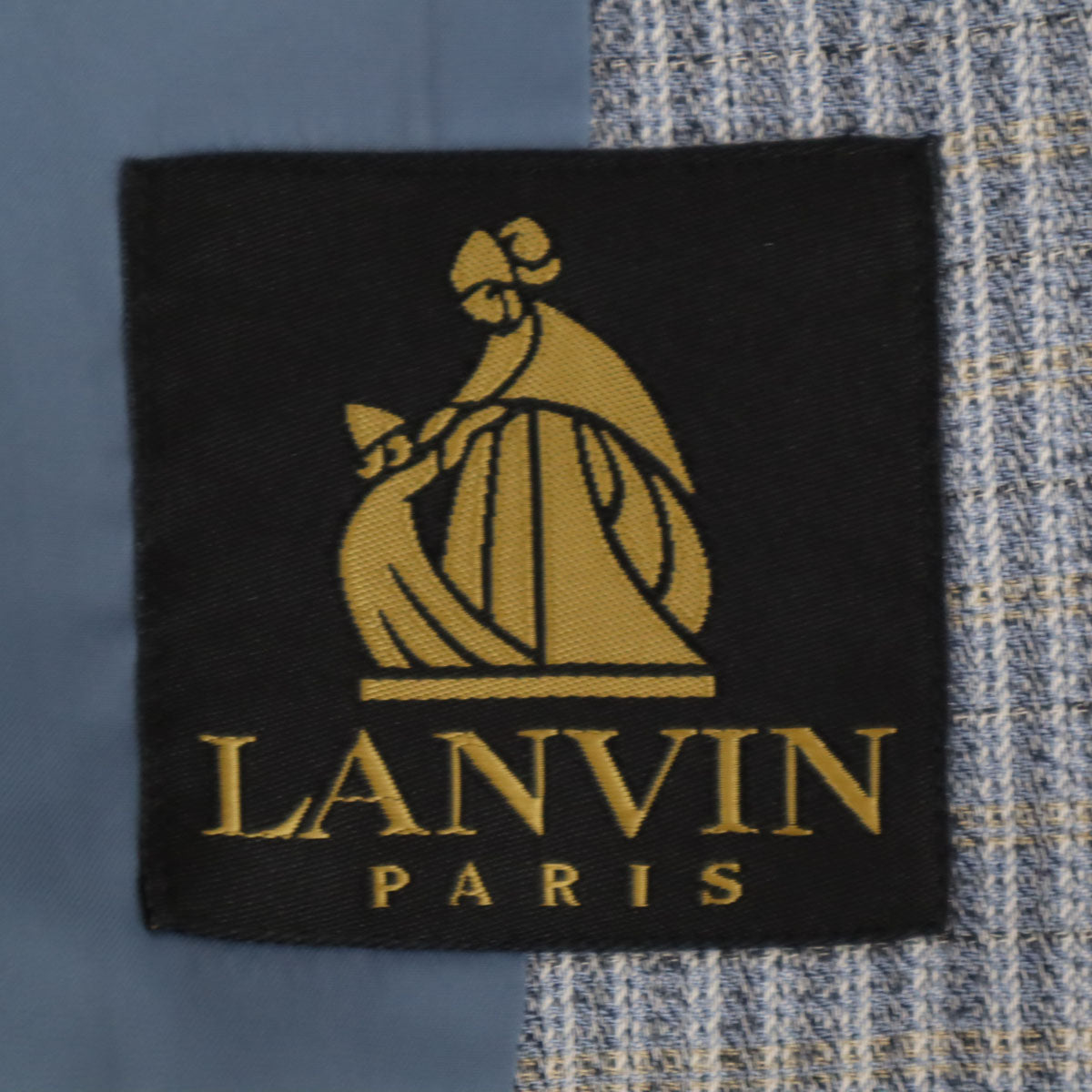 LANVIN ランバン 90s シルク オールド テーラードジャケット 58 ブルーグレー系 ビッグサイズ メンズ