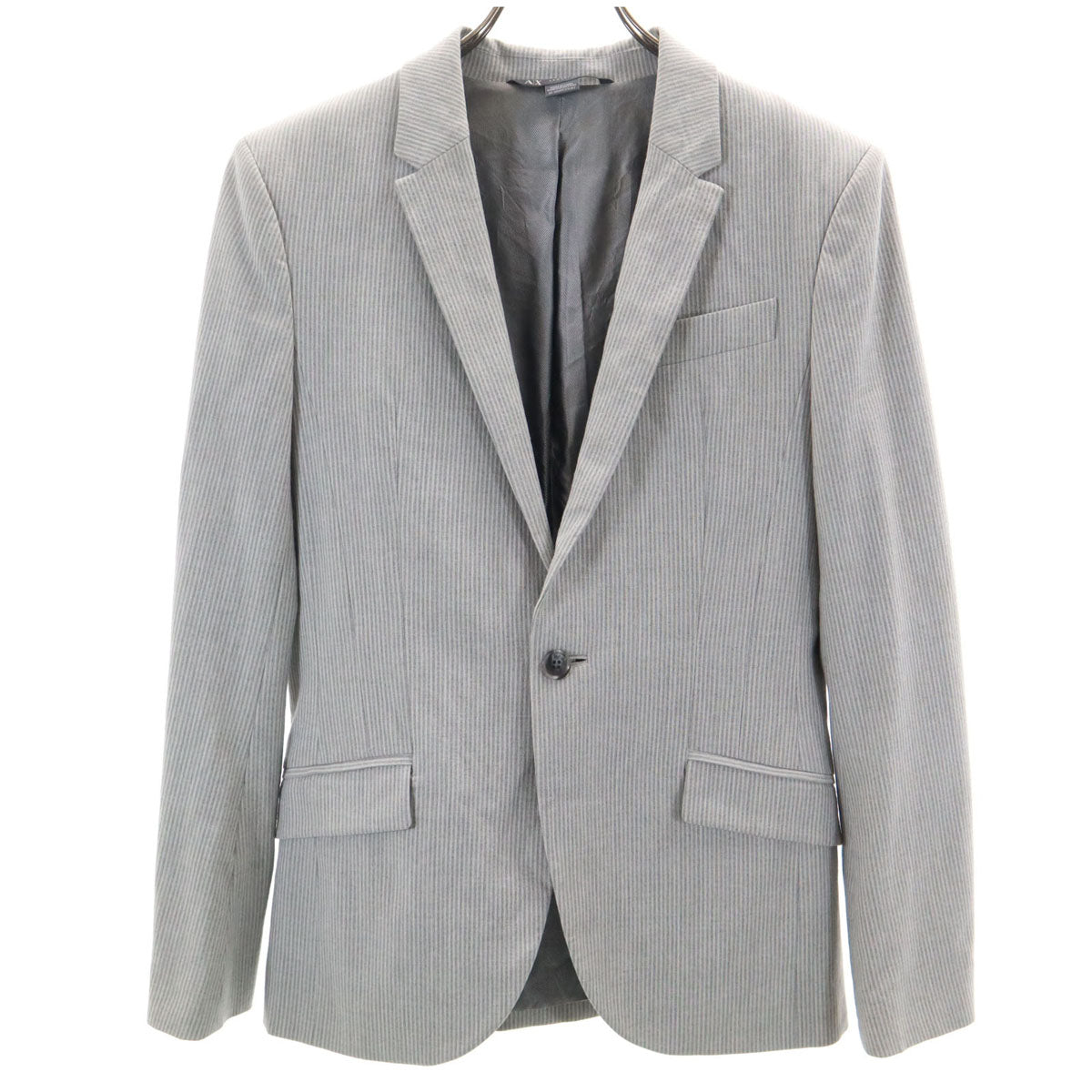 ARMANI EXCHANGE アルマーニエクスチェンジ ストライプ柄 テーラードジャケット 34 グレー メンズ