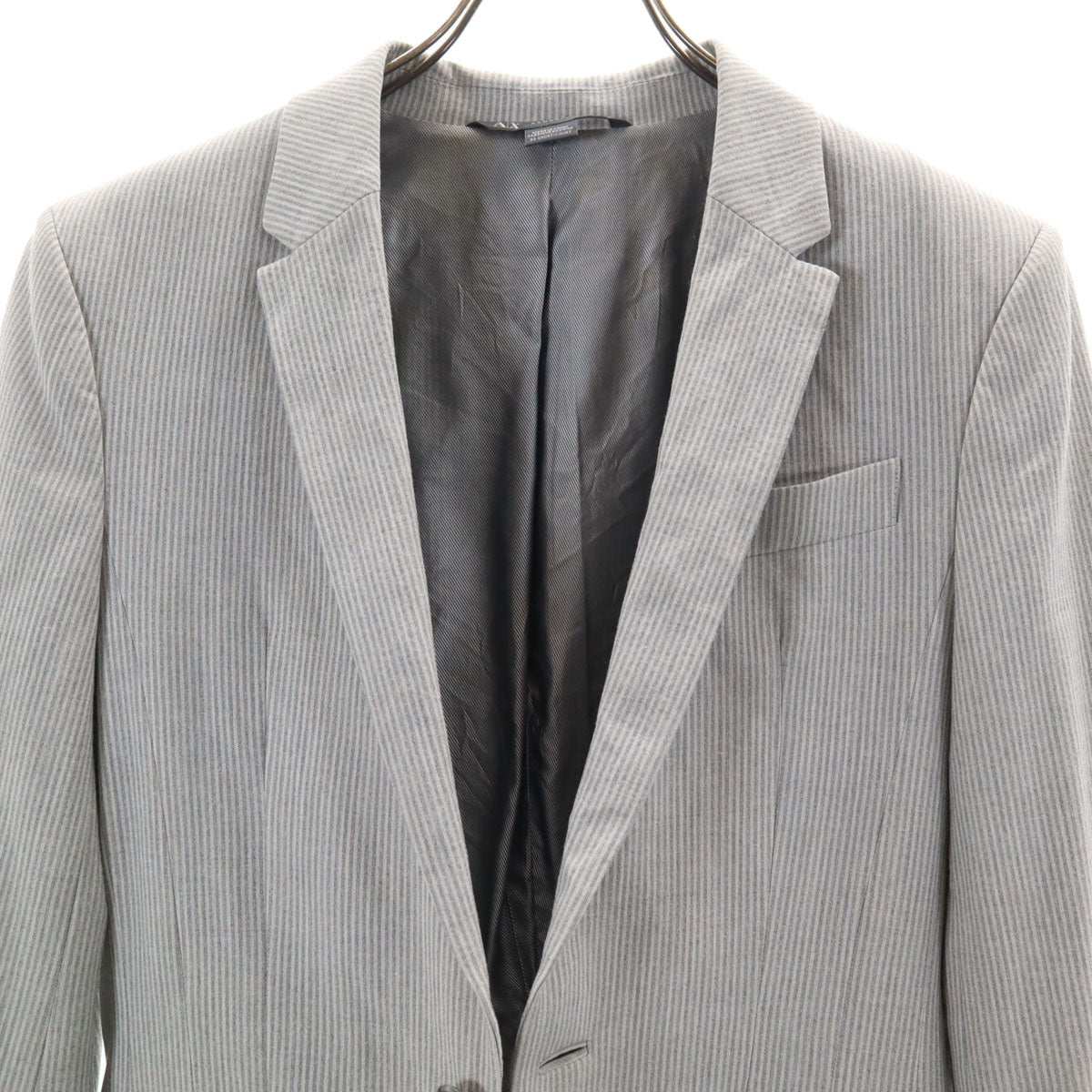 ARMANI EXCHANGE アルマーニエクスチェンジ ストライプ柄 テーラードジャケット 34 グレー メンズ