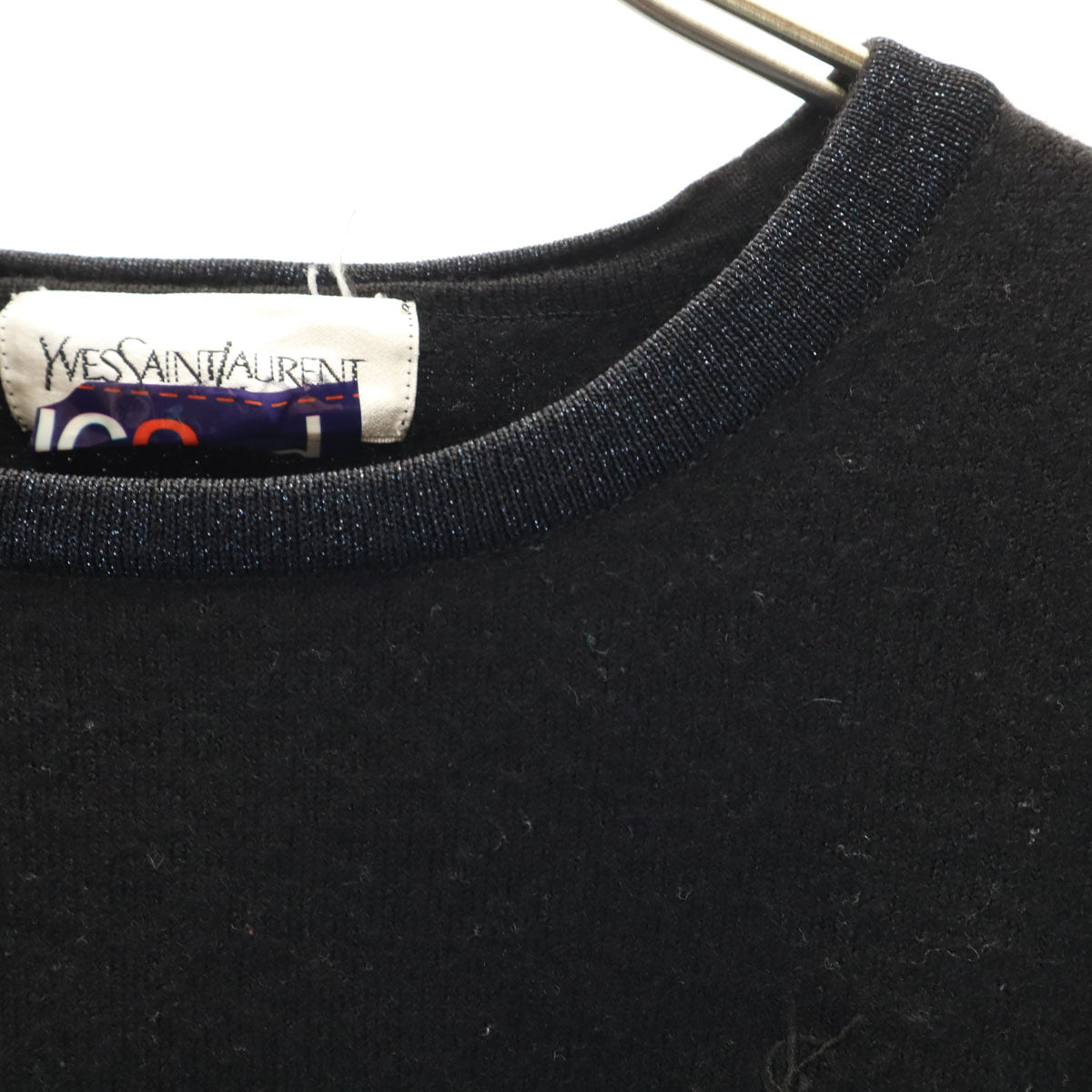 YVES SAINT LAURENT イヴサンローラン 90s 日本製 オールド 長袖 ニット M ブラック レディース