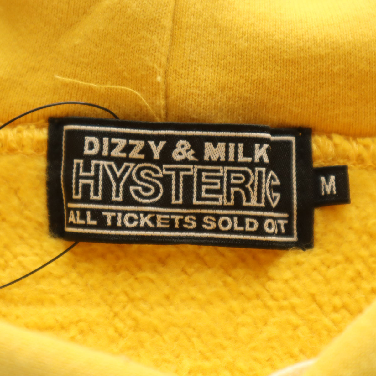 HYSTERIC ヒステリック 日本製 ヒスラビット 長袖 スウェットパーカー M イエロー 裏起毛 メンズ