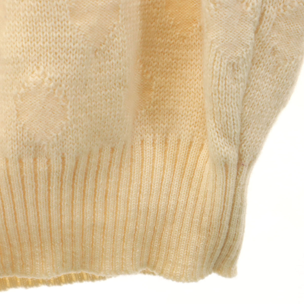 YVES SAINT LAURENT イヴサンローラン 80s ヴィンテージ 総柄 長袖 セーター M 生成り ニット レディース