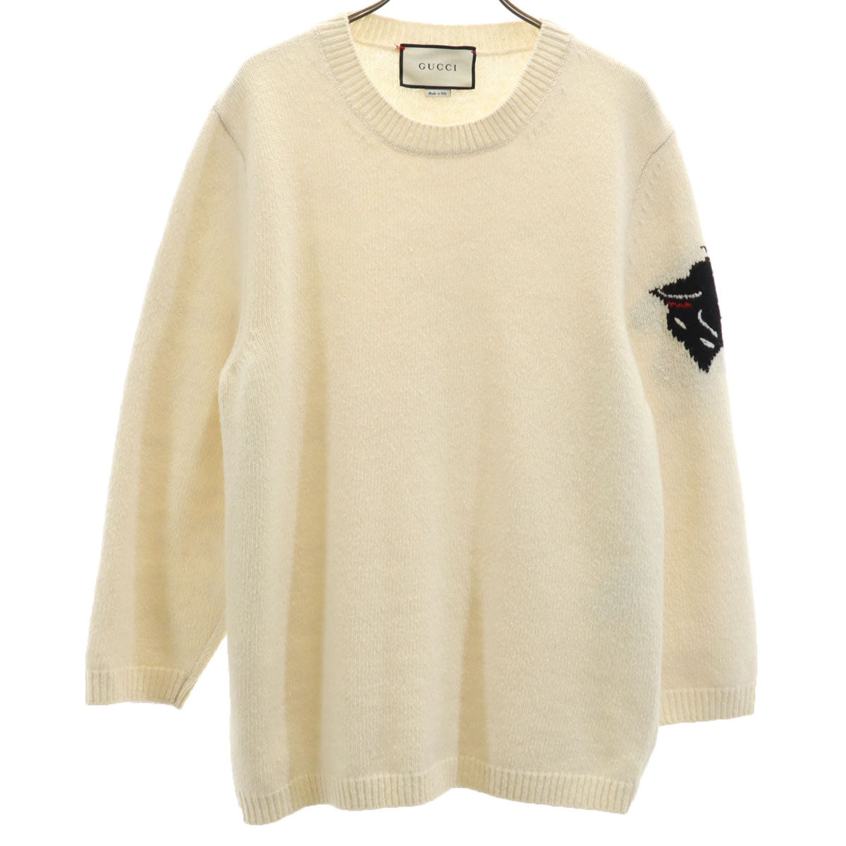GUCCI グッチ イタリア製 タイガー 長袖 セーター M アイボリー 522644 ニット メンズ