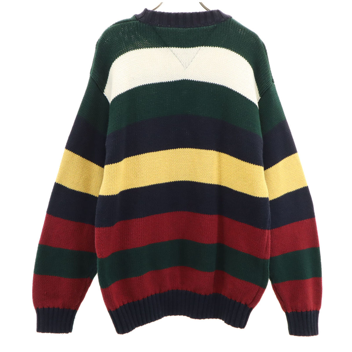 TOMMY HILFIGER トミーヒルフィガー 90s オールド フラッグタグ ボーダー 長袖 セーター M マルチ ニット メンズ