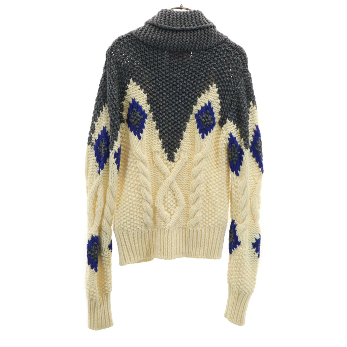 DIESEL ディーゼル 長袖 ショールカラー カウチン ニットカーディガン S グレー メンズ