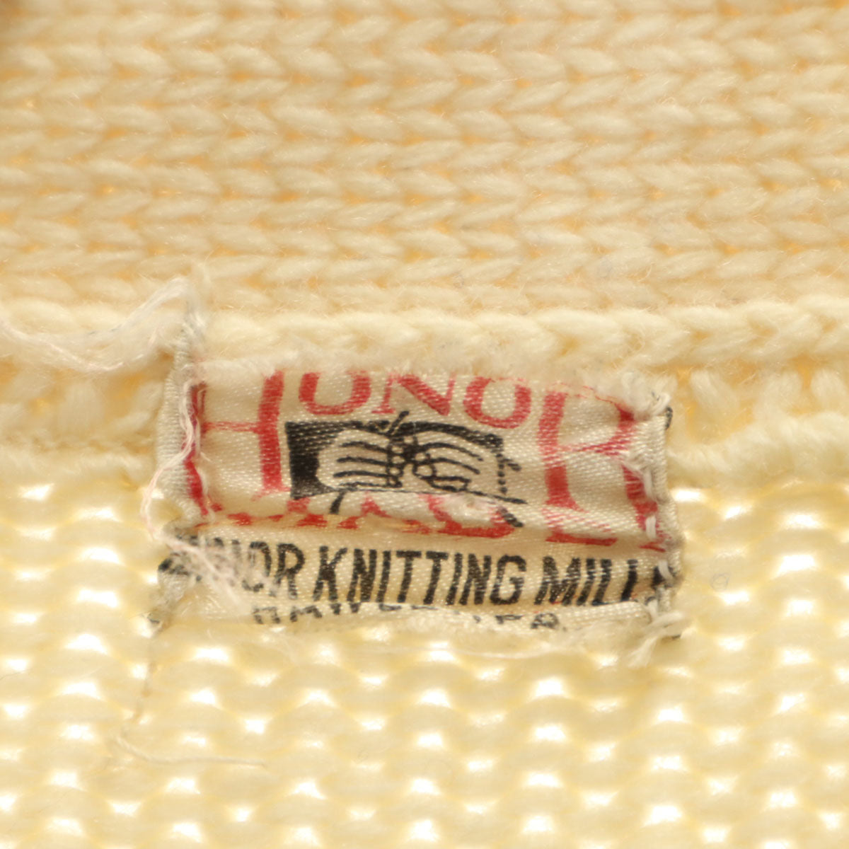 HONOR MADE 50s ヴィンテージ レタード 長袖 Vネック レタード ニットカーディガン 生成り メンズ