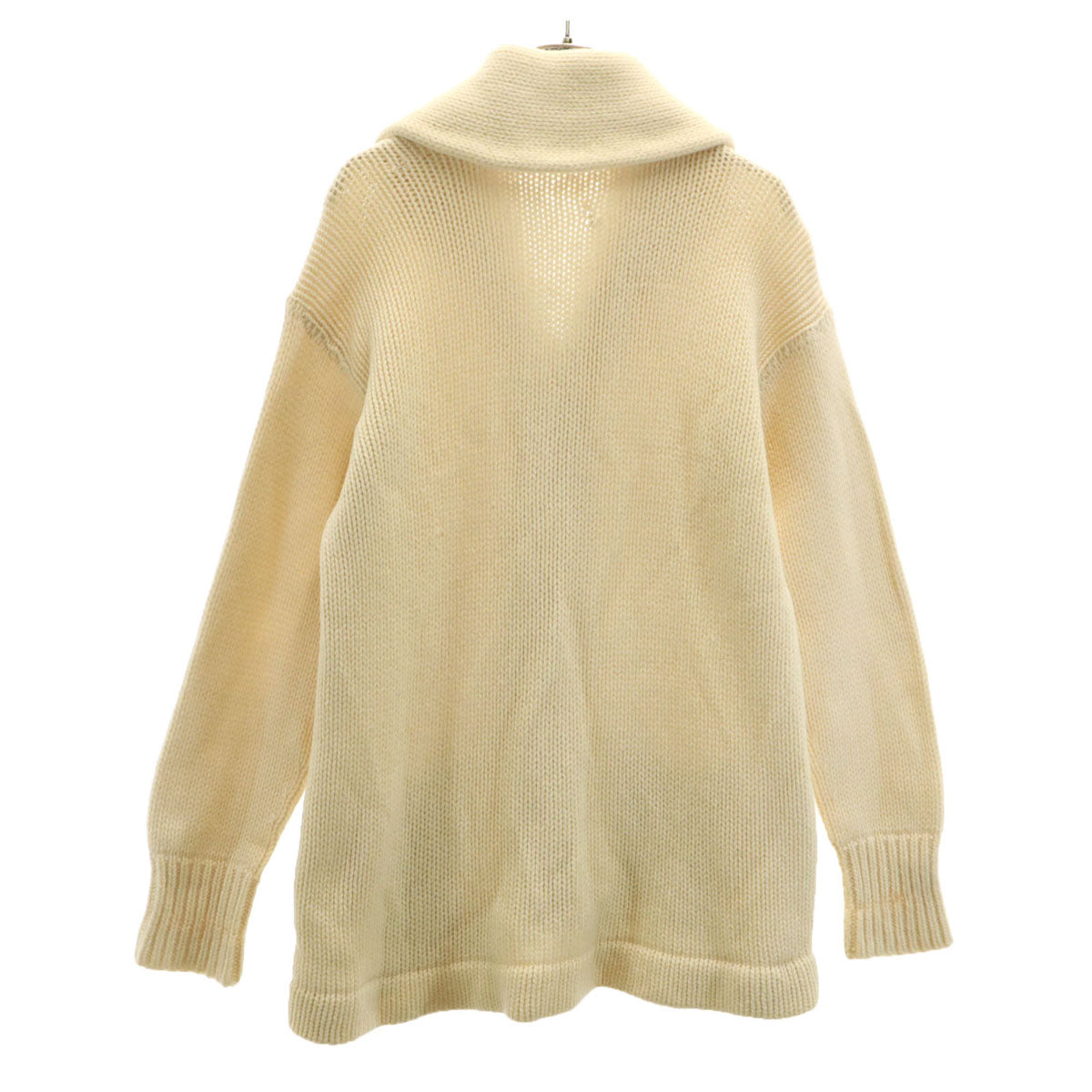 20s 30s ヴィンテージ レタード 長袖 ショールカラー カウチン ニットカーディガン 生成り メンズ