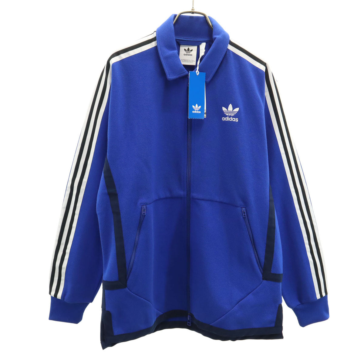 未使用 adidas アディダス トレフォイルロゴ刺繍 トラックジャケット L ブルー系 ジャージ メンズ