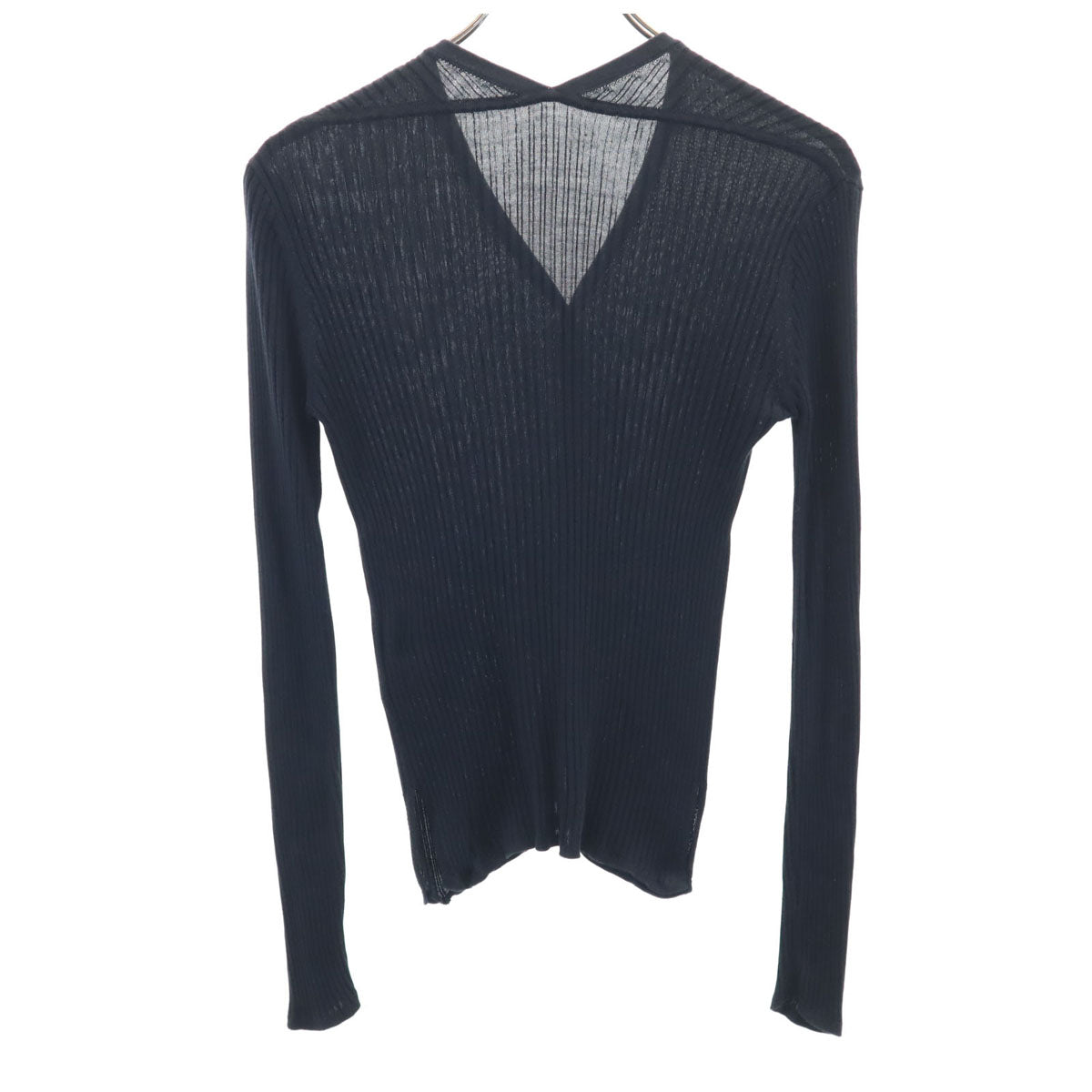 ROPE' ロペ シルク 長袖 リブ ニットカーディガン 38 ブラック メンズ