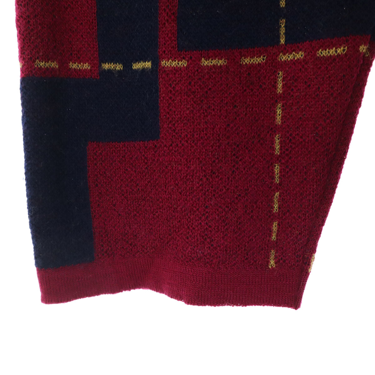 Pierre Cardin ピエールカルダン 90s オールド チェック柄 長袖 カーディガン L レッド系 メンズ