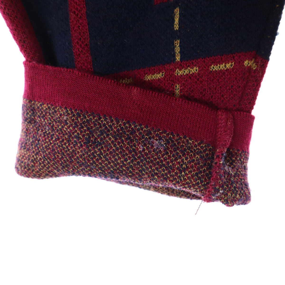 Pierre Cardin ピエールカルダン 90s オールド チェック柄 長袖 カーディガン L レッド系 メンズ