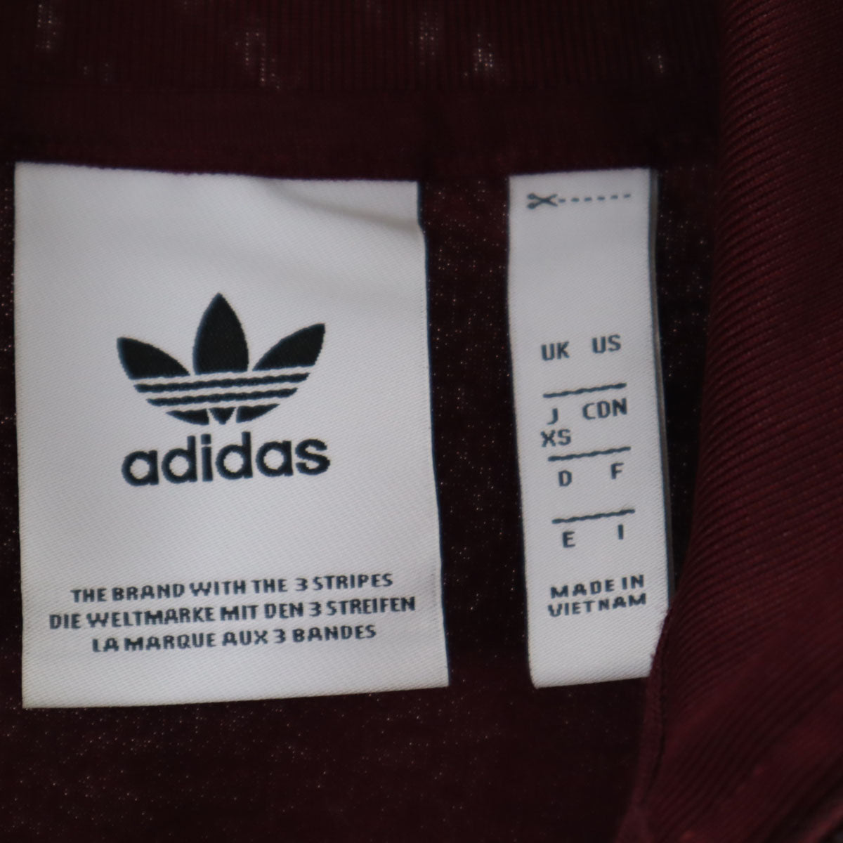 adidas Originals アディダスオリジナルス トレフォイルロゴ トラックジャケット XS ボルドー ジャージ メンズ