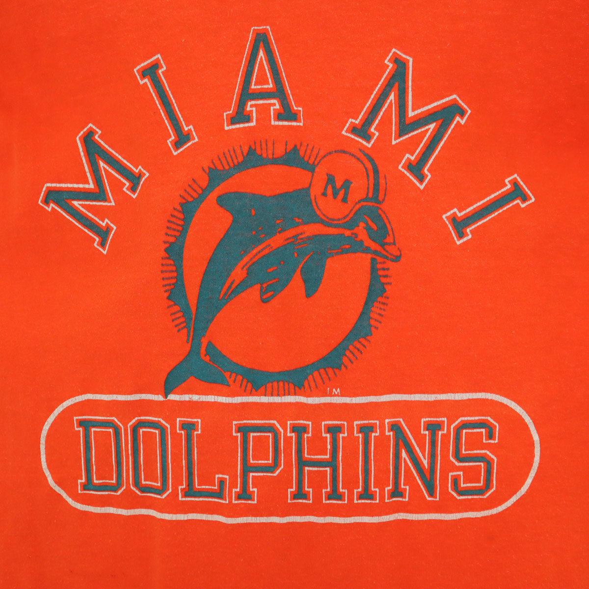 Champion チャンピオン 80s USA製 ヴィンテージ トリコタグ NFL マイアミ・ドルフィンズ 半袖 Tシャツ L オレンジ シングルステッチ メンズ