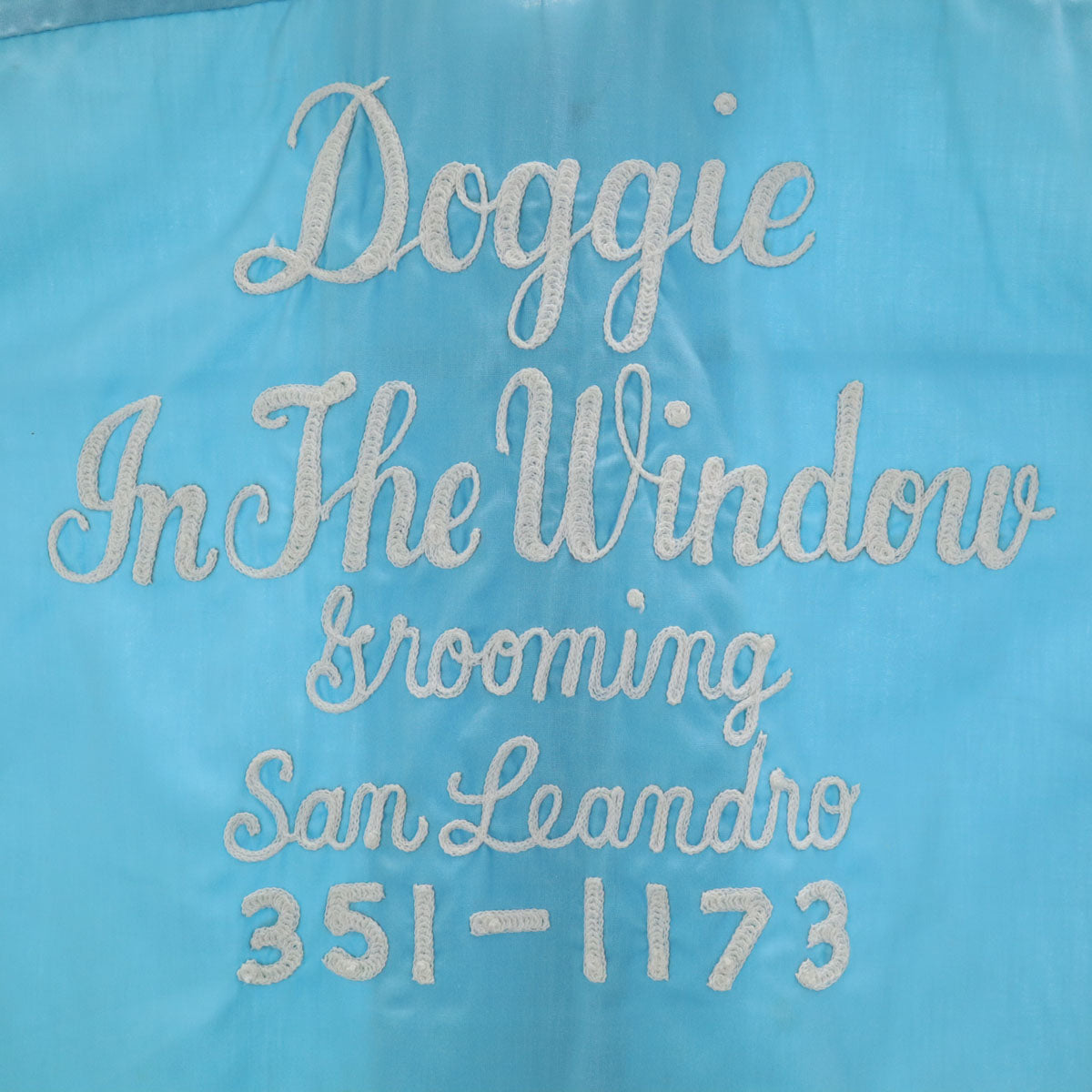 Hilton ヒルトン 70s USA製 ヴィンテージ チェーン刺繍 半袖 ボウリングシャツ 36 水色 レディース