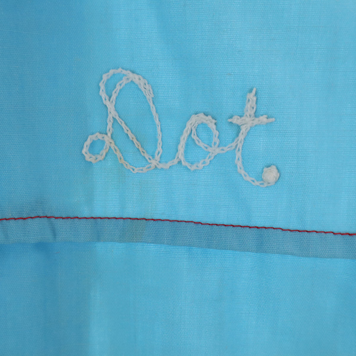 Hilton ヒルトン 70s USA製 ヴィンテージ チェーン刺繍 半袖 ボウリングシャツ 36 水色 レディース