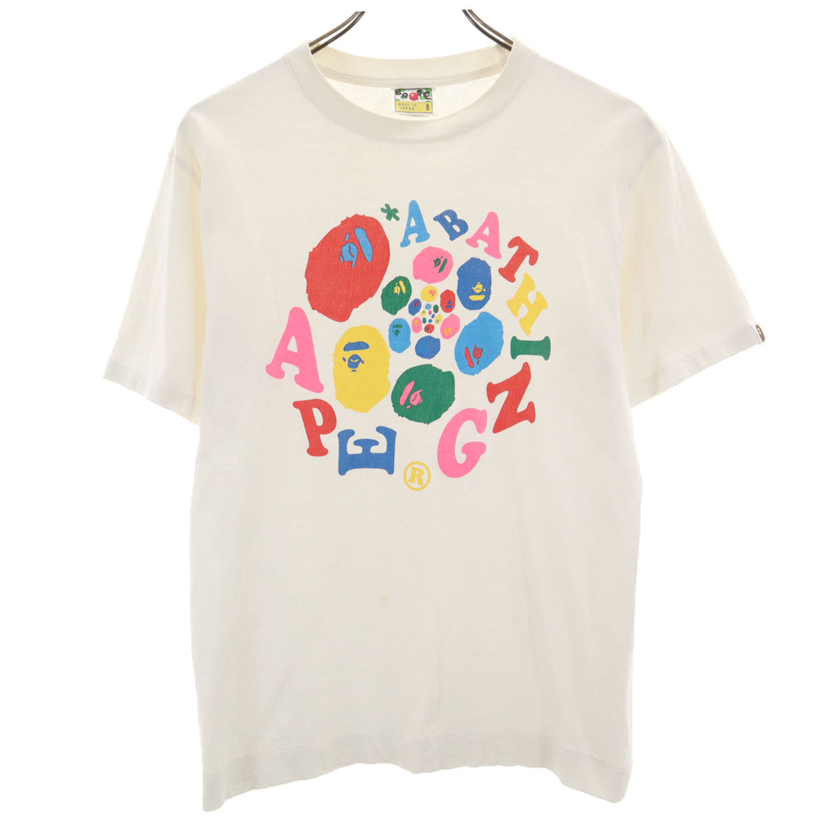 BAPE ベイプ 日本製 半袖 Tシャツ S ホワイト メンズ