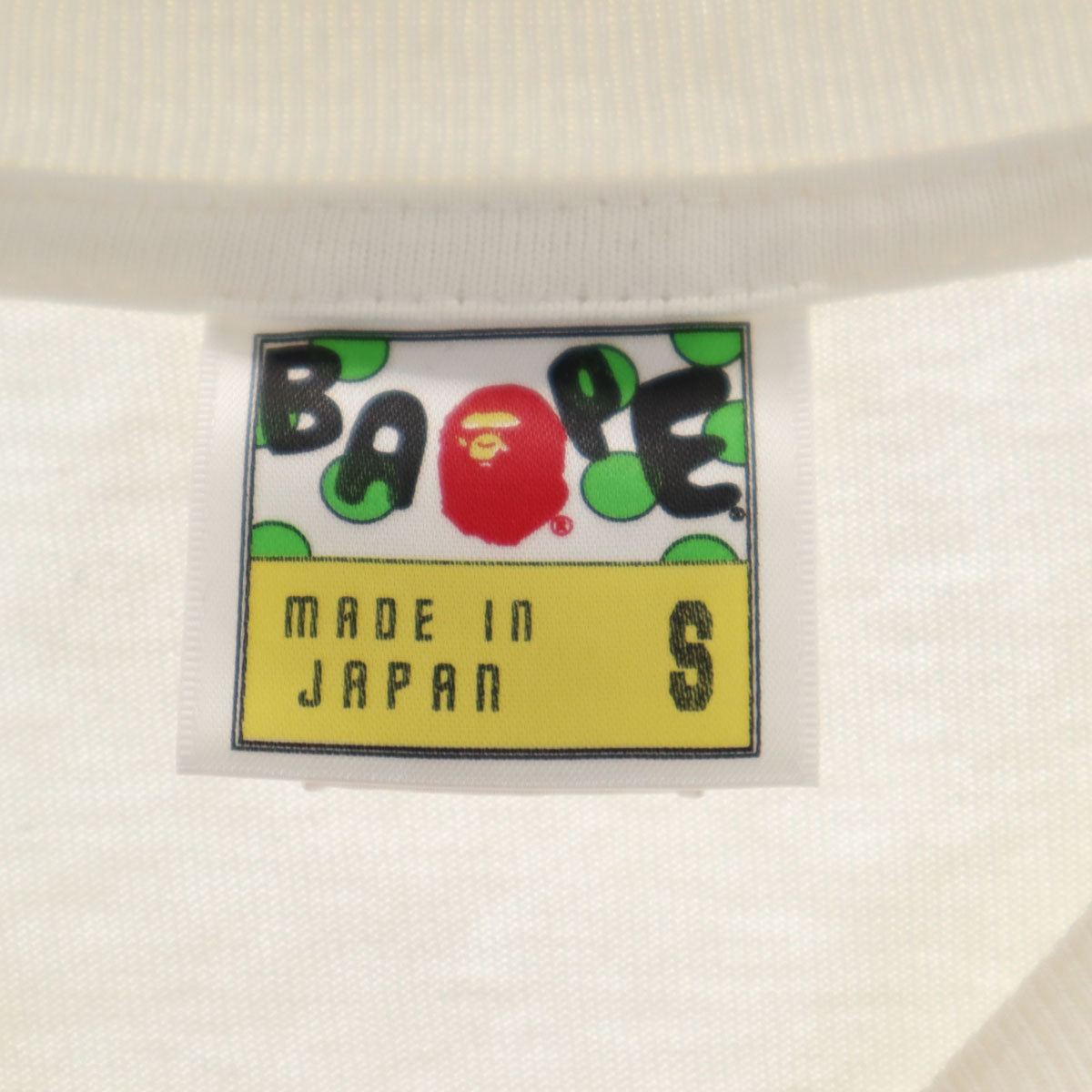BAPE ベイプ 日本製 半袖 Tシャツ S ホワイト メンズ
