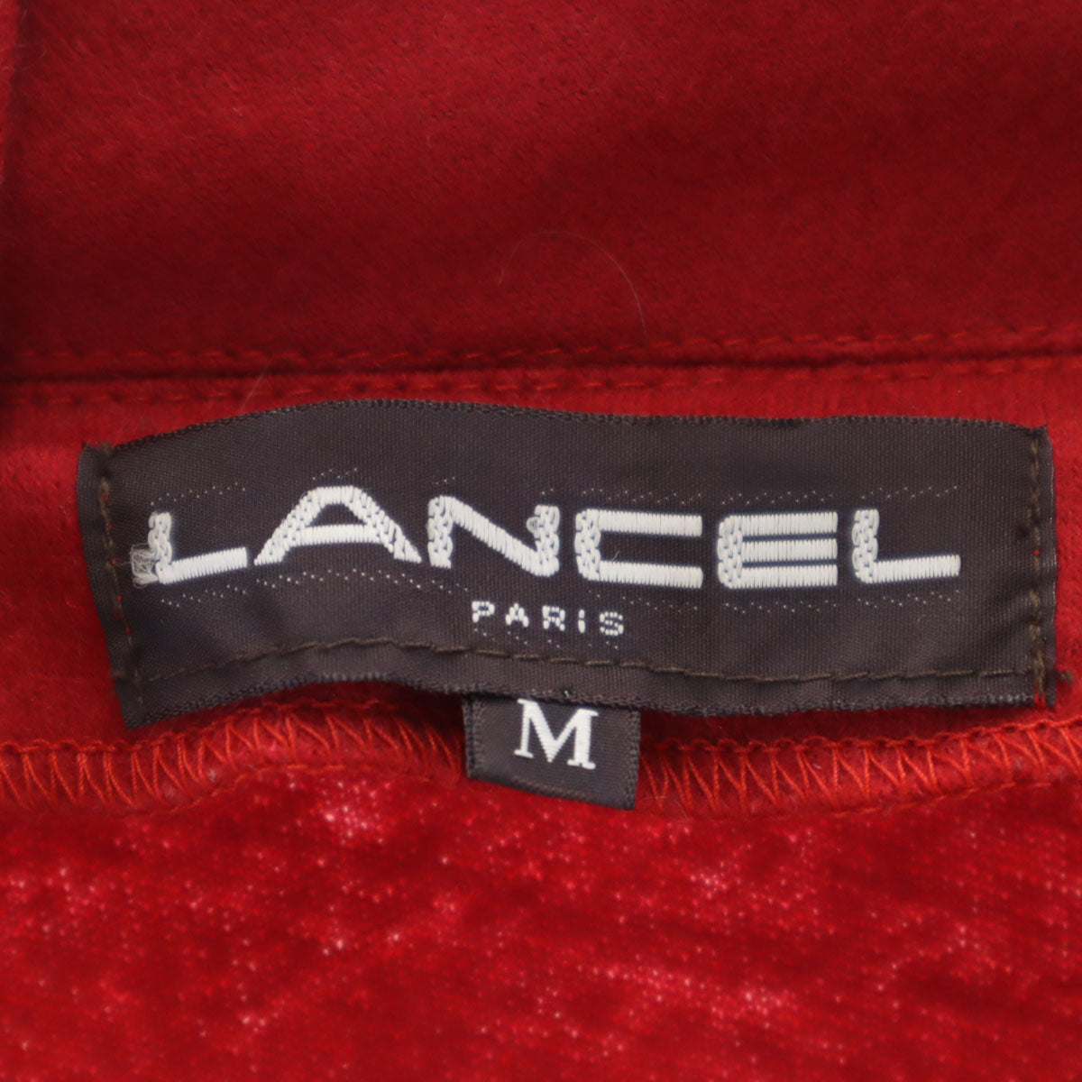 LANCEL ランセル モックネック ニットジャケット M レッド レディース