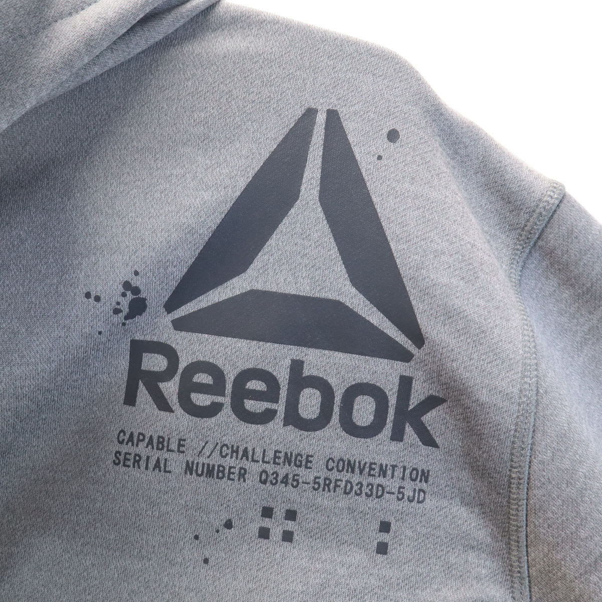 Reebok リーボック 迷彩柄 長袖 スピードウィック スウェットパーカー 上下 セットアップ 2XO グレー ビッグサイズ メンズ