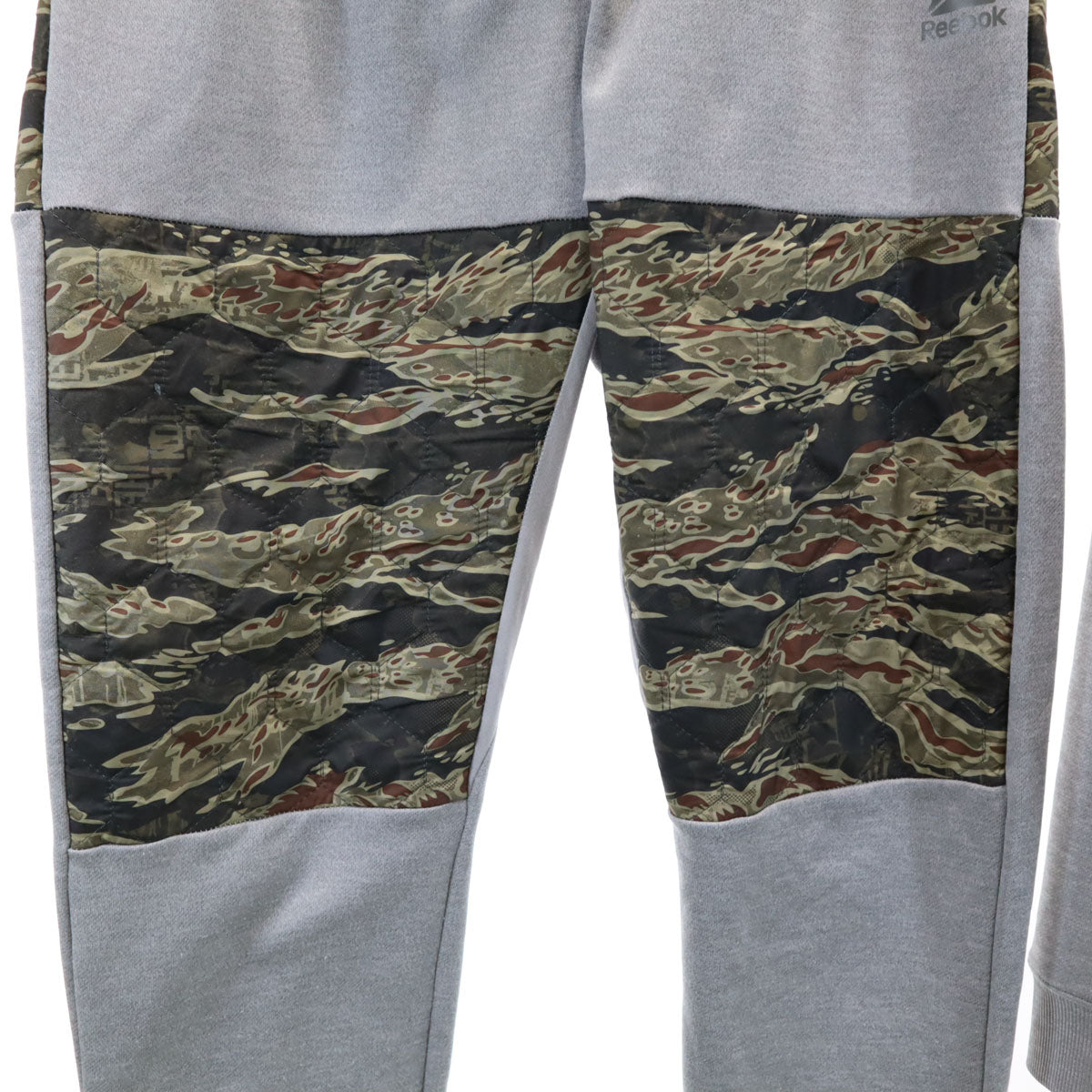 Reebok リーボック 迷彩柄 長袖 スピードウィック スウェットパーカー 上下 セットアップ 2XO グレー ビッグサイズ メンズ