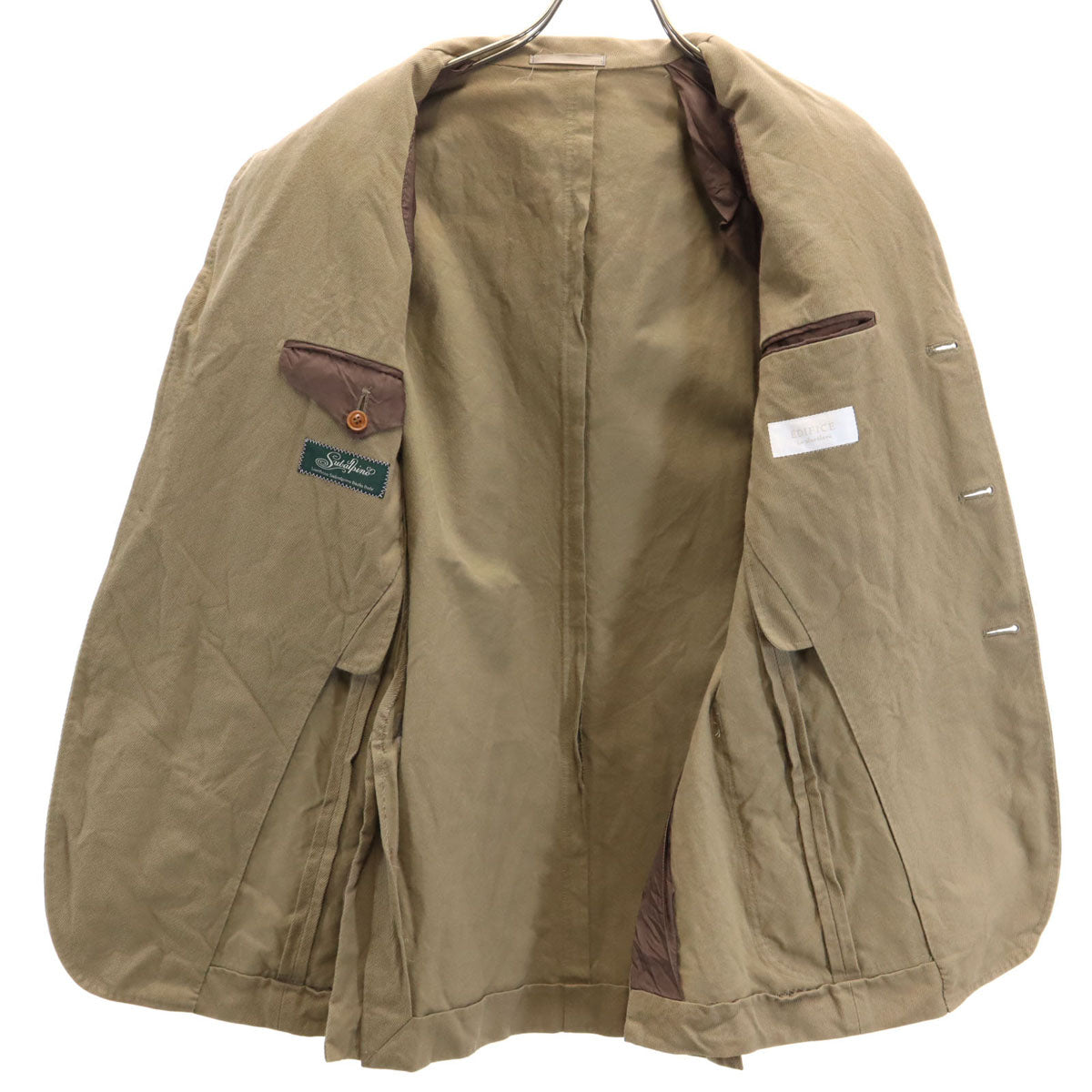 EDIFICE エディフィス 日本製 テーラードジャケット 上下 セットアップ 46 ブラウン系 メンズ