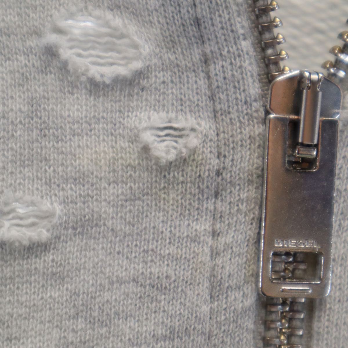 DIESEL ディーゼル 長袖 ダメージ加工 スウェット ジップパーカー 8 グレー系 レディース