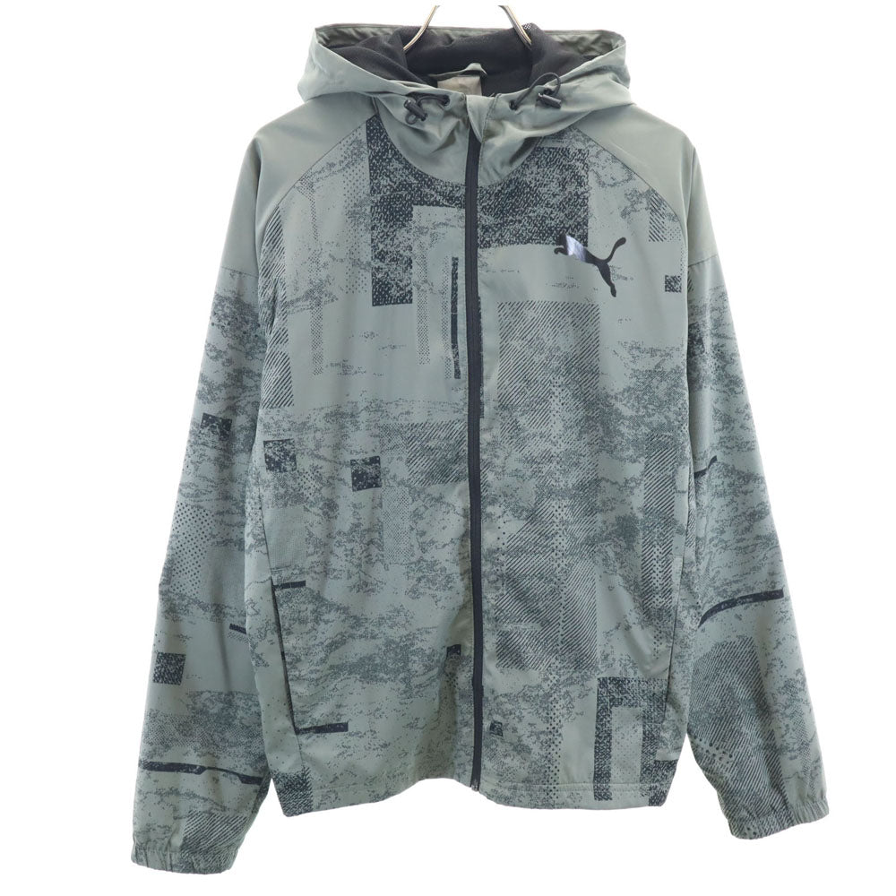 PUMA プーマ ジップパーカー M カーキグレー ウィンドブレーカー 裏メッシュ メンズ