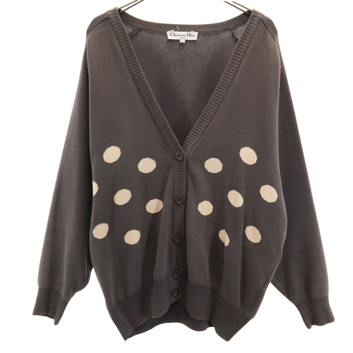 Christian Dior SPORTS クリスチャンディオールスポーツ 90s オールド 長袖 カーディガン L ブラウン レディース