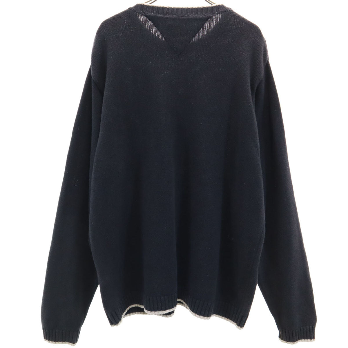 TOMMY HILFIGER トミーヒルフィガー 90s オールド フラッグタグ 長袖 ニット L チャコール系 メンズ