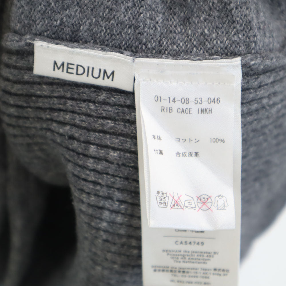 DENHAM デンハム 長袖 コットン ニット M グレー メンズ