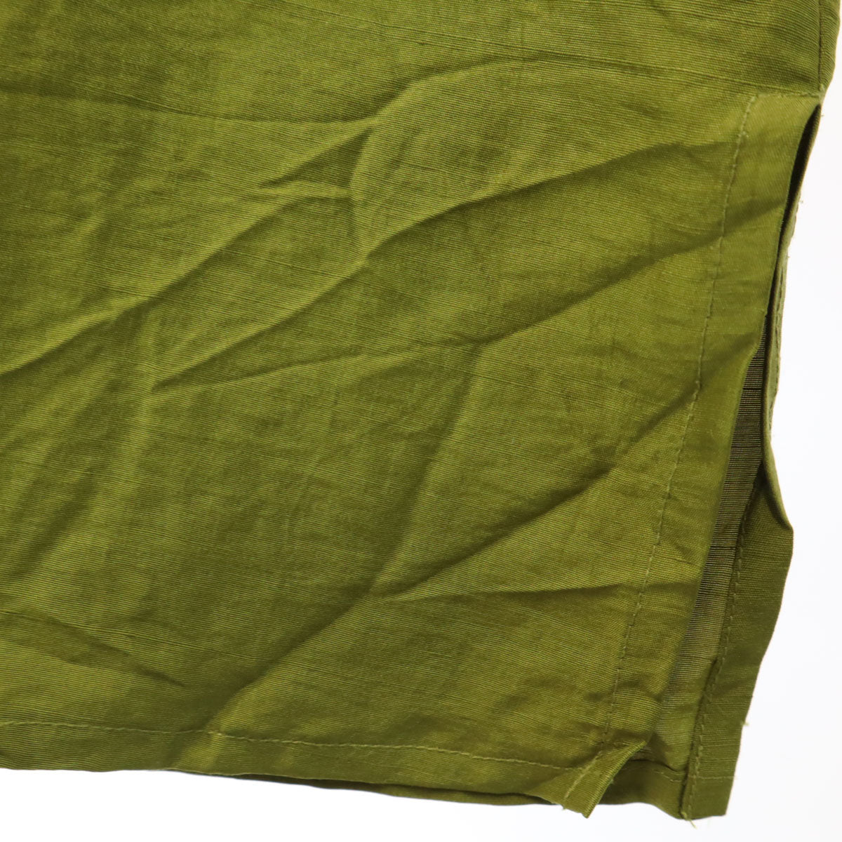 CLIO 90s オールド 長袖 シルク シャツ L オリーブ系 レディース