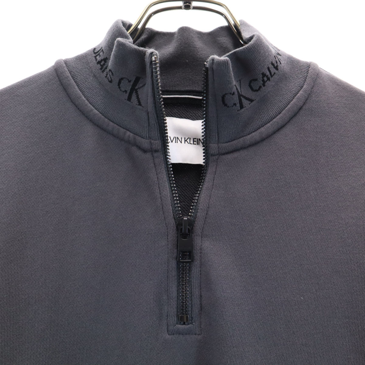 Calvin klein Jeans カルバンクラインジーンズ 長袖 ハーフジップ スウェット S チャコールグレー メンズ