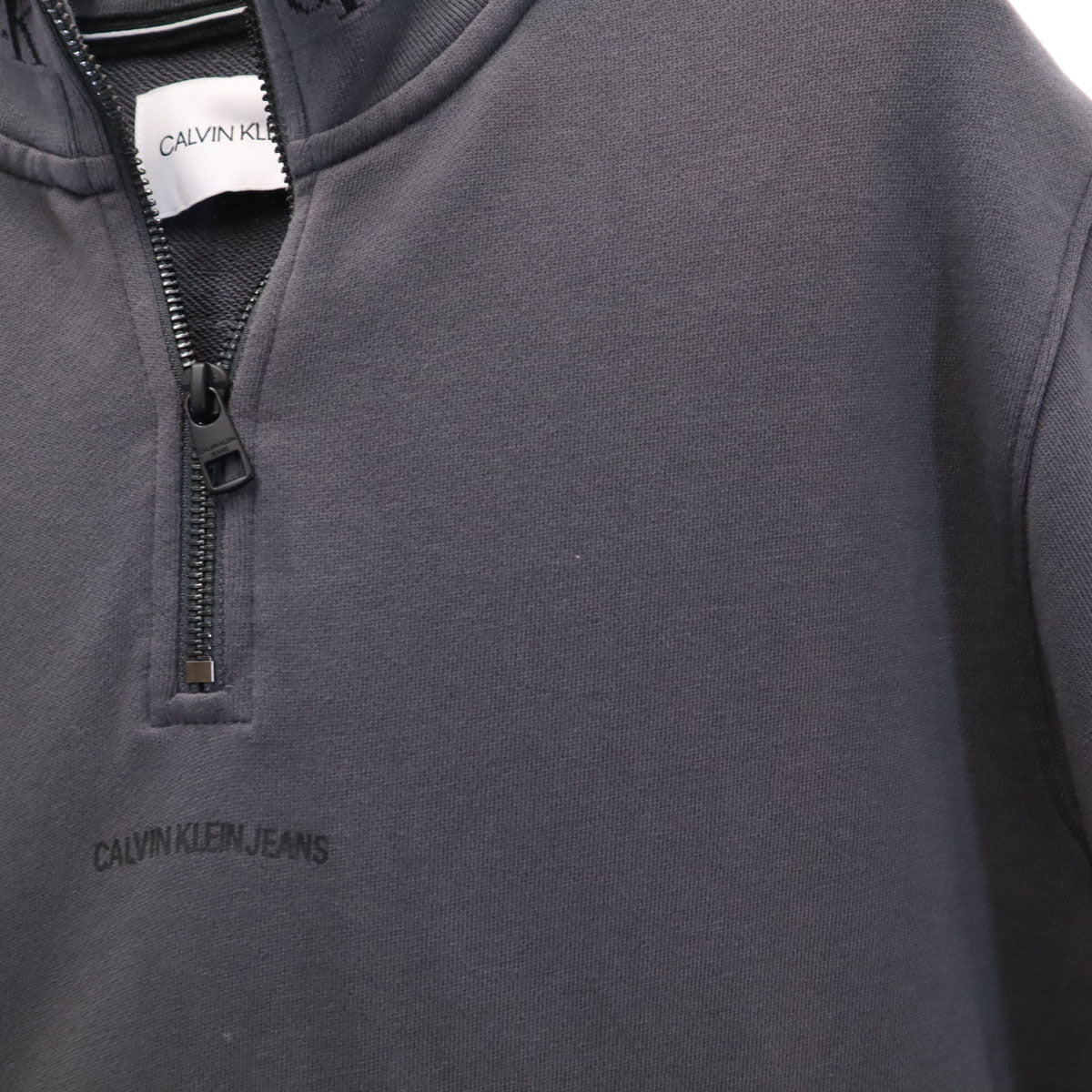Calvin klein Jeans カルバンクラインジーンズ 長袖 ハーフジップ スウェット S チャコールグレー メンズ