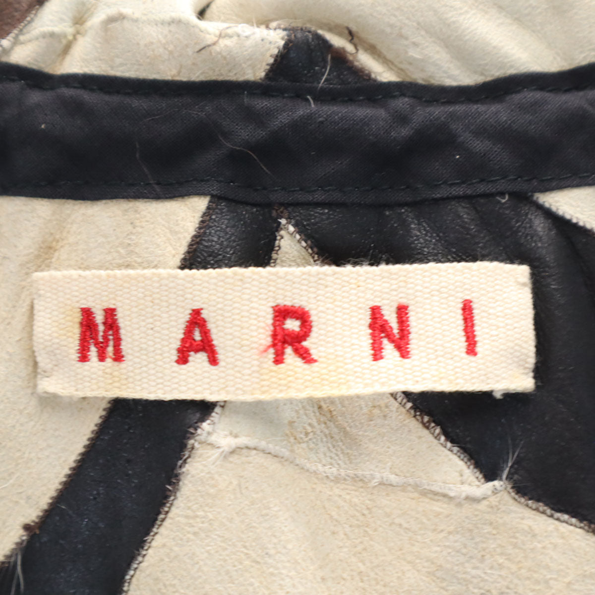 MARNI マルニ イタリア製 総柄 ファー ジャケット 40 ベージュ 毛皮 レディース