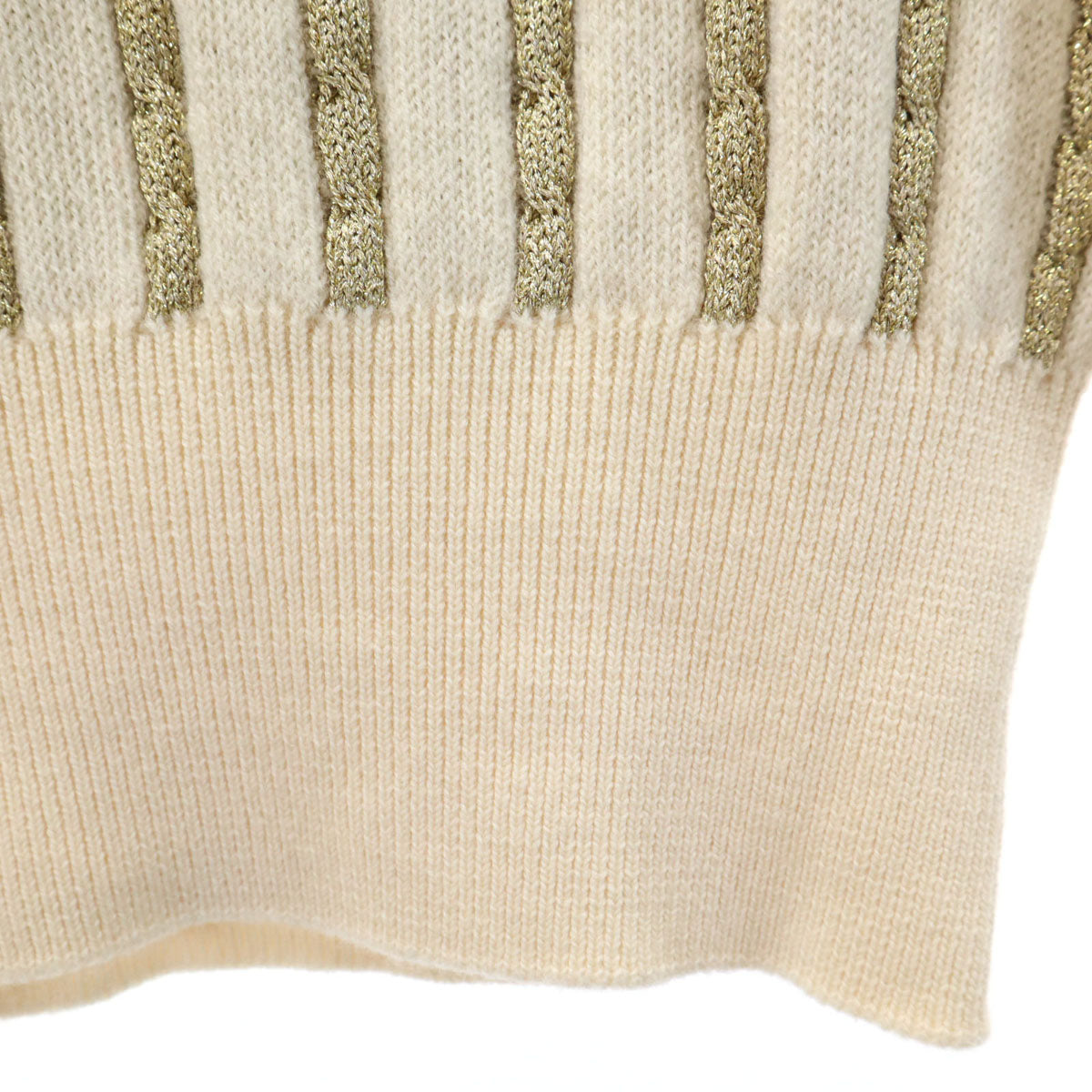 YVES SAINT LAURENT イヴサンローラン 90s オールド ストライプ柄 長袖 セーター ベージュ ニット レディース